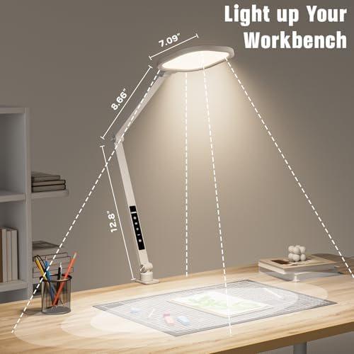 LitONES LED Desk Lamp for Home Office with Clamp, White - Image 5