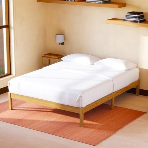 LIFEMENT Classic Wood Platform Bed Frame, Essential, Noise Free, Under Bed Storage, No Box Spring Needed, Easy Assembly (Natural, Queen (U.S. Standard)) by LIFEMENT