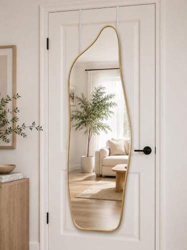 Full Length Door Mirror, 48"x16" Wall Mounted Mirror, Gold - Image 3