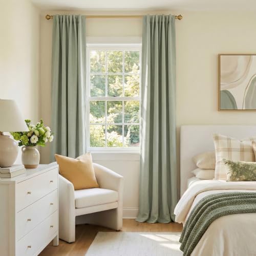 Sage Green Total Blackout Curtains for Bedroom 90 Inches Long - Image 6