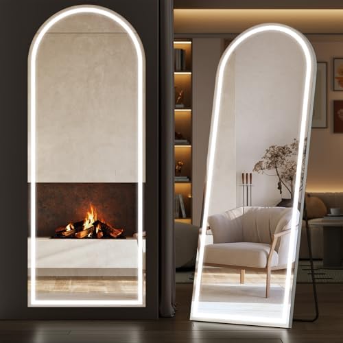 Sweetcrispy Arched LED Full Length Floor Mirror, 71"x26" Full Body Mirror by Sweetcrispy