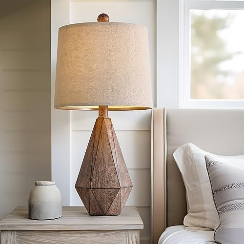 PoKat 20.25" Retro Farmhouse Table Lamp Set of 2, Small for Bedside, Brown - Image 6