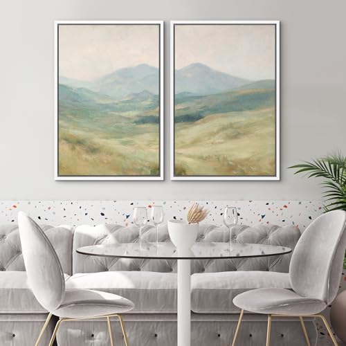 SIGNWIN Framed Wall Art Print Set Soft Pastel Mountain Landscape Serene Photography Modern Art Rustic Relax/Calm Multicolor for Living Room, Bedroom, Office - 16"" x24 x2 WHITE - Image 2