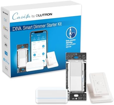 Lutron Caseta Diva Smart Dimmer Starter Kit; Dimmer, Hub, Remote, & More by Unknown