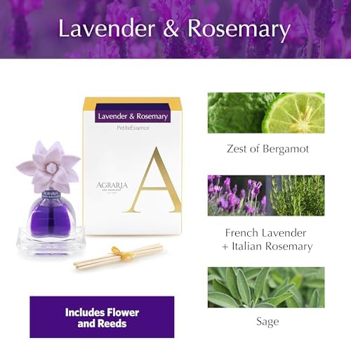 AGRARIA Lavender & Rosemary PetiteEssence Flower & Reed Diffuser Set - Image 3
