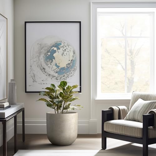 Kante Large Round Capsule Weathered Concrete Planter 16.5" Dia, Outdoor - Image 3