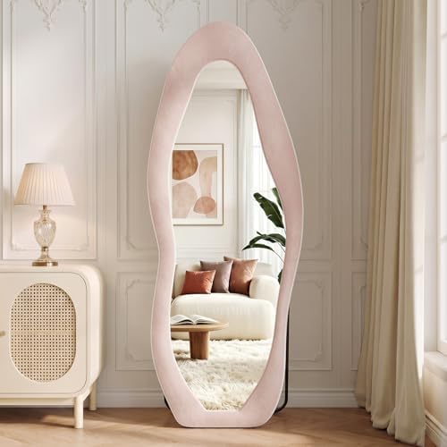 Koonmi Pink Mirror Full Length 71"x30", Wavy Full Body Mirror - Image 2