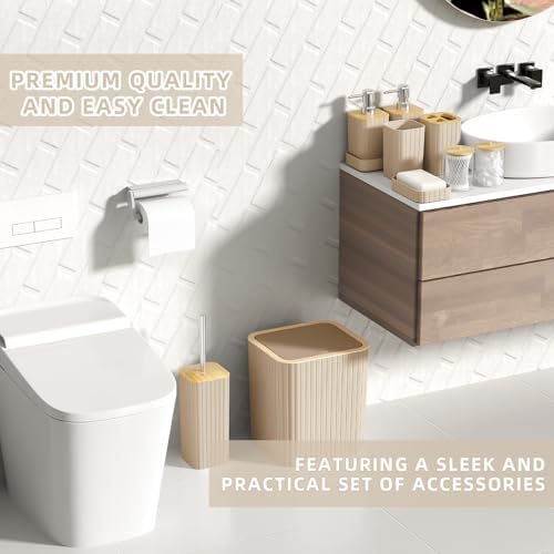 XLHOMO Bathroom Set- 25PC Beige Bathroom Set with Shower Curtain and Rugs - Image 6