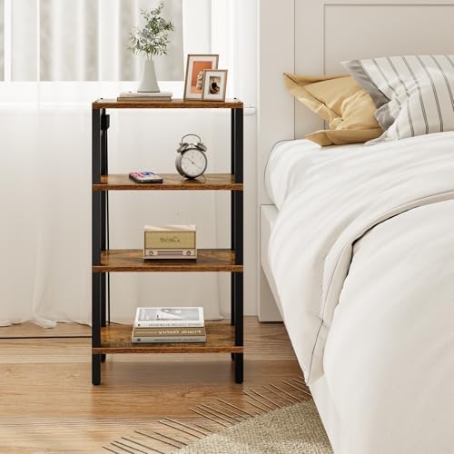 TUTOTAK Narrow Side Table, 4-Tier Small End Table with Charging Station - Image 7