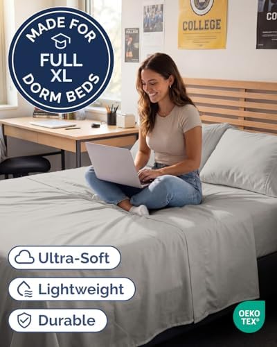 Full XL Sheets - 4 Piece Full XL Sheet Set - Soft & Cooling - French Grey - Image 2