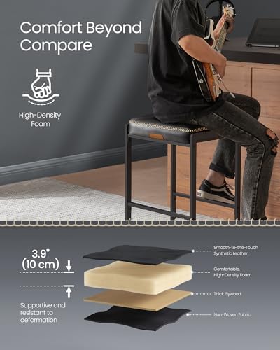 VASAGLE Bar Stools Set of 4, Counter Height, PU Leather, 26-Inch - Image 6