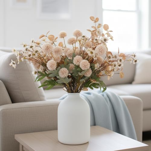 Large White Vase, Big Iron Vase for Long Stem Flowers, Modern Decor - Image 2