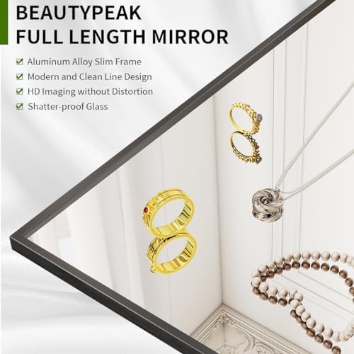 BEAUTYPEAK Full Length Mirror, 59"x16" Floor Mirrors, Black - Image 2
