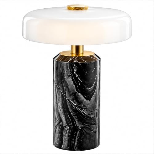 Modern Luxury Marble Desk Lamp -Rechargeable Touch Desk Lamp Nordic Style Office and Living Room Elegant Decoration for Apartments and Hotels Black by DJHVJS