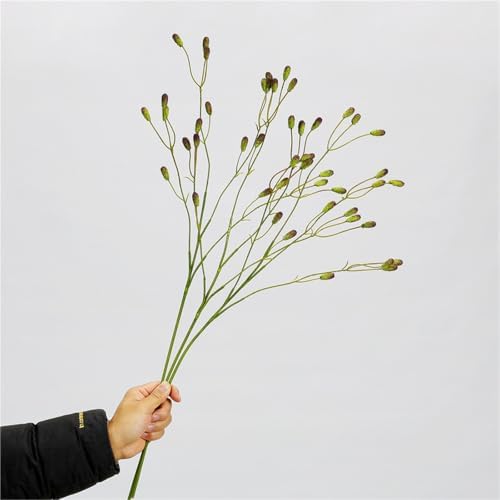 3Pcs 28.3in Artificial Sanguisorba Fruit Stems,Natural Dried Style Greenery - Image 3