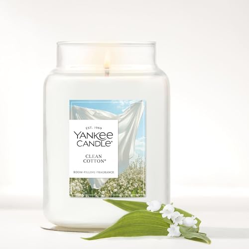 Yankee Candle Clean Cotton Scented Candle, 22oz Large Jar - Image 4