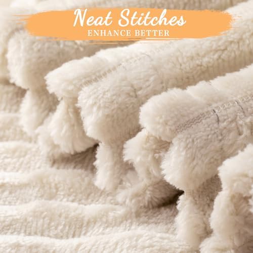 Buryeah 6 Pcs Flannel Blankets Bulk,Fall Outdoor Wedding, Beige - Image 3