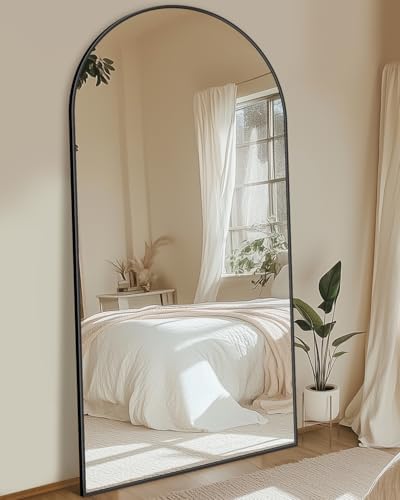 78"x38" Arched Full Length Mirror with Stand,Full Body Floor Mirror - Image 2