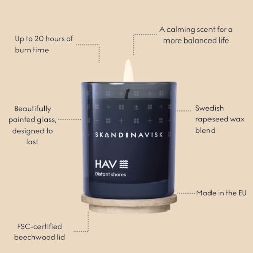 SKANDINAVISK Scented Candle, HAV(Sea), 2.3 Ounce - Image 2