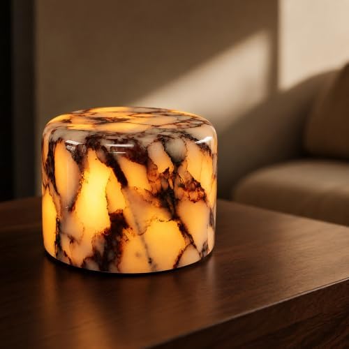 AOPO Natural Marble Cordless Touch Dimmable Table Lamp Night Light by WhereHealthMeetsBeauty