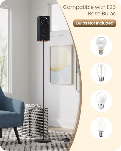 64.6" Floor Lamp, with Foot Switch, Standing Lamp with Sky Stars Design, Modern Freestanding Lamp (Bulb Not Included), for Living Room, Bedroom, Office, ETL Listed,Black Starry Sky AB07LD05 - Image 5