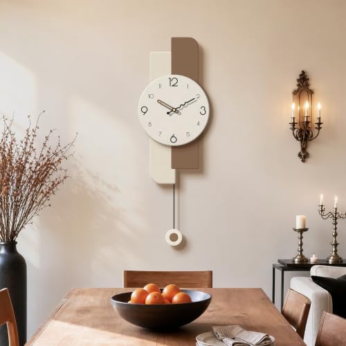 Modern Minimalist Pendulum Wall Clocks For Living Room Decor,12*32in,White - Image 5