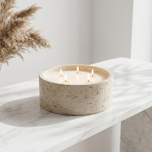 5-Wick Scented Candle-Vanilla & Cinnamon & Milk,Soy Coconut Wax Blend Candle with Acacia Wood Lid,44oz Large Candle,55-Hour Long Burning,Aromatherapy Candle for Home Decor - Image 6