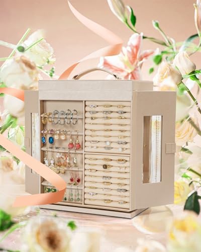 AKOZLIN 6-Tier Jewelry Box Organizer 5 Drawers Storage XXL Champagne - Image 5