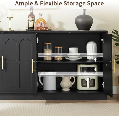 66.5" Sideboard Buffet Cabinet with Storage, Modern Credenza - Image 5