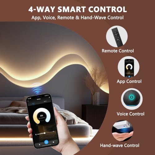VST 16.4ft 24V Smart Silicone LED Strip Lights Wood Slat Wall Recessed - Image 2