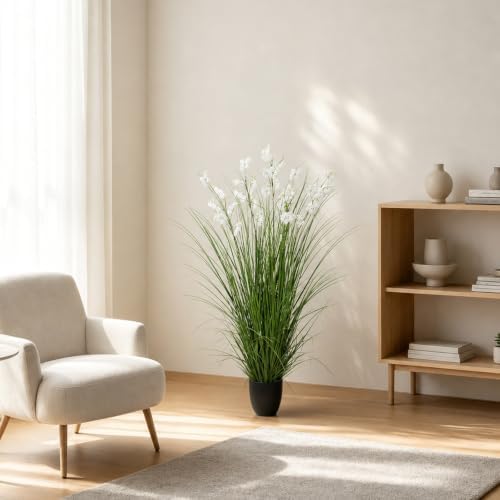 2Pcs 48in Artificial Grass Plant Lily of The Valley with Pot - Image 6