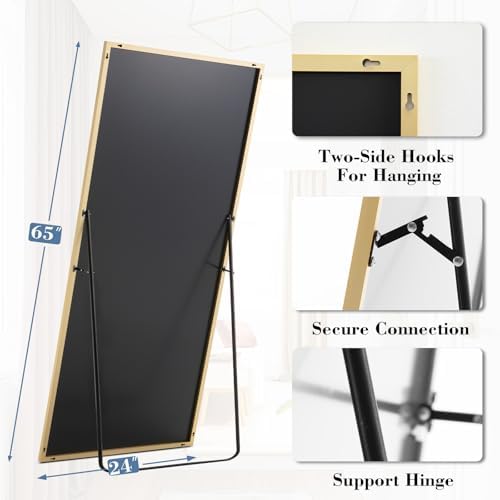 DUMOS 24"x65" Full Length Mirror with Stand, Full Body Floor Mirror - Image 5