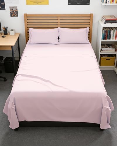 Full XL Sheets - 4 Piece Full XL Sheet Set - Soft & Cooling - Lavender Pink by CGKUnlimited
