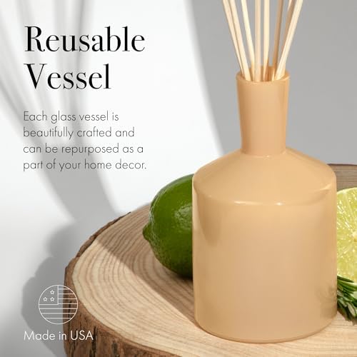 LAFCO New York Classic Reed Diffuser, Paloma Melon - 6 oz - Up to 3 Months Fragrance Life - Reusable Glass Vessel - Natural Wood Reeds - Made in the USA - Image 5