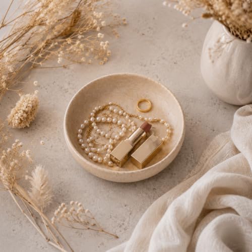 Faux Travertine Decorative Bowl, 6.1-Inch Key Bowl & Jewelry Dish - Image 6