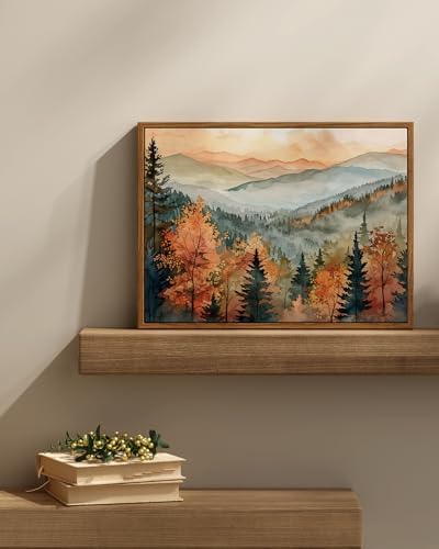 InSimSea Vintage Fall Canvas Wall Decor, Landscape Pictures Framed Art - Image 3