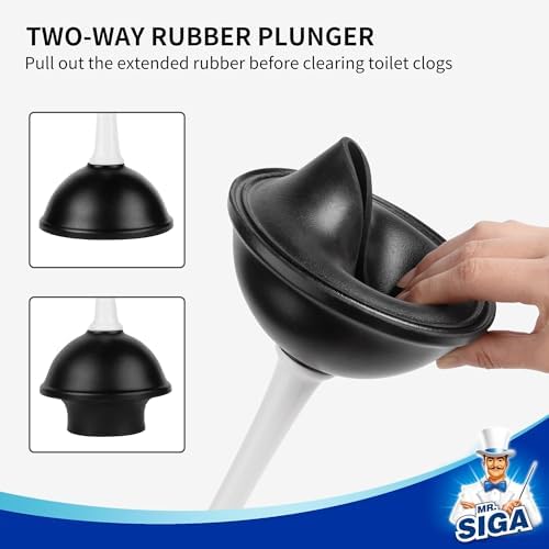 MR.SIGA Toilet Plunger and Bowl Brush Combo for Bathroom Cleaning, White - Image 3