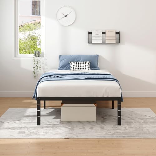 NEW JETO Metal Bed Frame,Twin Size Bed Frame with Storage Space,14 Inch - Image 4