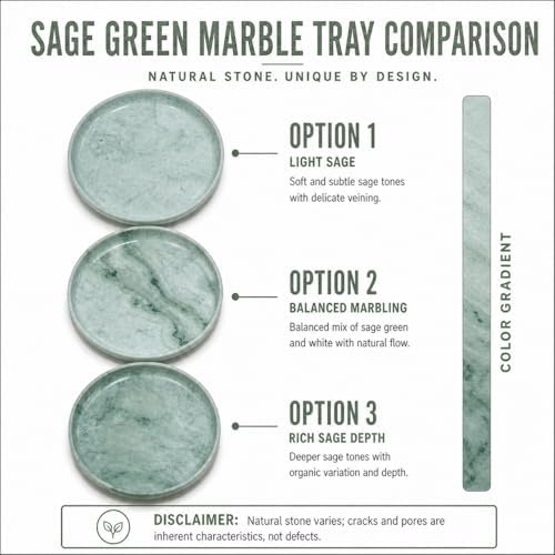 YKAJO Ocean Teal Round Marble Tray, 10" Deep Catchall Vanity Organizer Dish - Image 4