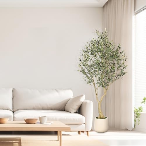 Realead 6ft Artificial Olive Tree with Tall Exquisite Planter - Image 2