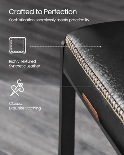 VASAGLE Bar Stools Set of 4, Counter Height, PU Leather, 26-Inch - Image 5
