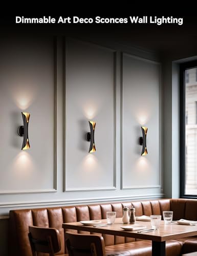 Tubicen Wall Sconce, Modern Dimmable Hardwired Wall Light Black&Gold 15.7" - Image 6