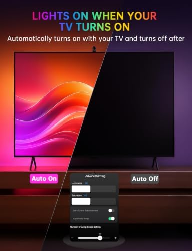 Upgraded TV LED Backlight with Sensor, LED Sync Lights for TV 55-65 Inch - Image 6