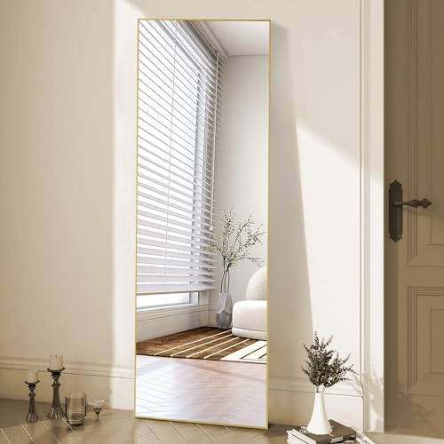 OLIXIS Full Length Mirror with Stand, Full Body Mirror, 58x19 - Image 4
