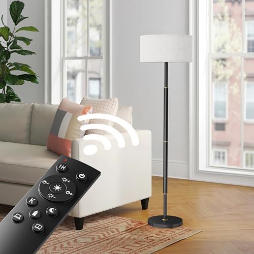 A Modern Floor lamp with Remote Control, Featuring a Large Drum-Shaped Shade, Ideal for use as a freestanding Corner lamp in Living Rooms, bedrooms, and Dining Areas (Modern) - Image 7