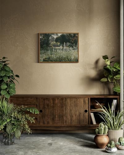 InSimSea Framed Canvas Wall Art, Bathroom Pictures Wall Decor, Spring Landscape, Moody Green Decor for Living Room Shelf Dresser, 12"x16", Small Size - Image 4