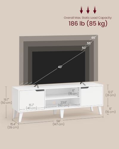 VASAGLE TV Stand for 65'' TV, Entertainment Center with Adjustable Shelf - Image 4