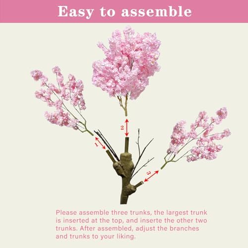 Artificial Cherry Blossom Tree 8.5ft, Faux Cherry Blossom Tree Fake Pink Artificial Tree for Wedding Home Office Living Room House Indoor Outdoor Decor - Image 4