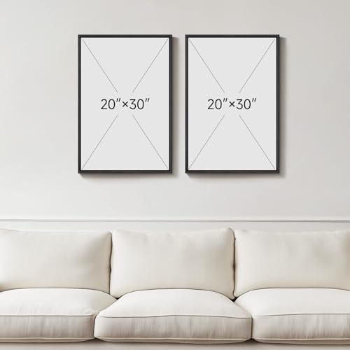 Large Framed Neutral Abstract Canvas Prints Wall Art Set of 2, 20x30 In - Image 3