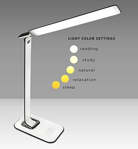 Turcom LED Desk Lamp With USB Charging Port Dimmable Touch Controls w/Color Adjustment, Eye Care Task Lamp, 5W, 1000 Lux,Multicolor - Image 2